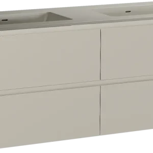 Mega-Angebot Storke Seda hängendes Möbelstück Set: 150 x 52 cm, Seidengrau, mit Diva Doppelwaschtisch, Top Solid Seidengrau