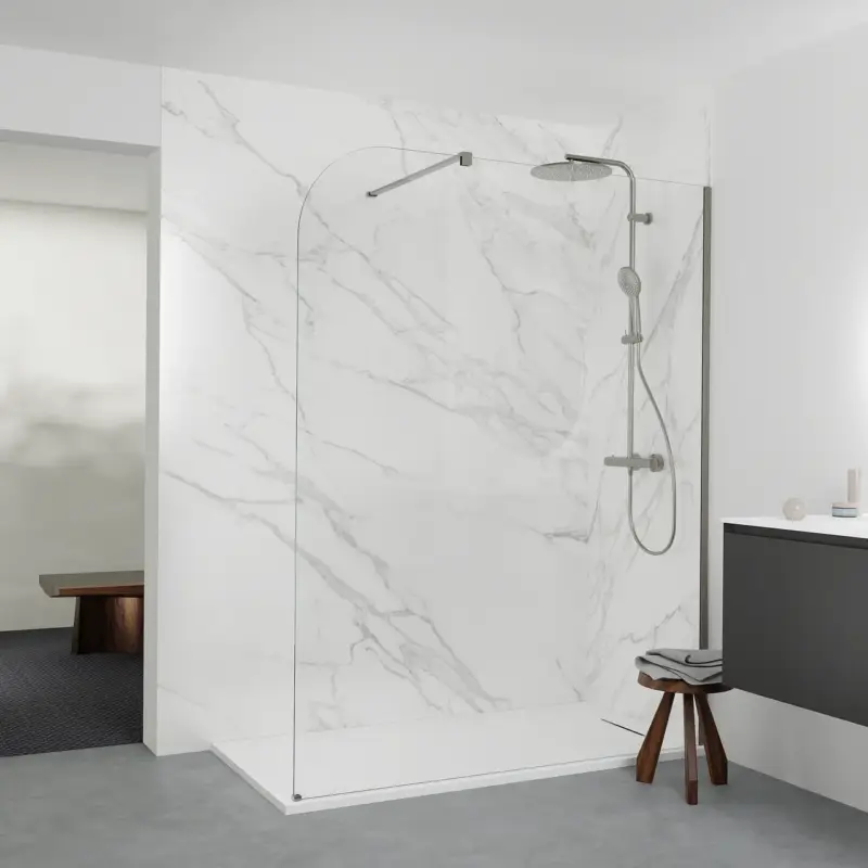 Sonderaktion Balmani Modular Duschwand Glas: Klarglas (abgerundet), 116 x 200 cm