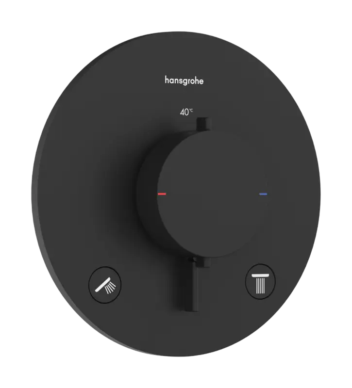 Top-Angebot Hansgrohe Ecostat Comfort S Thermostat-Duscharmatur: Unterputz, für 2 Verbraucher, Schwarz matt