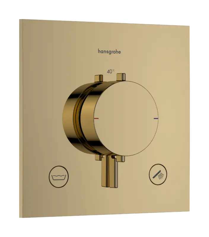 Geprüft Hansgrohe Ecostat Comfort E Unterputz Badewannenarmatur: für 2 Verbraucher, Polished Gold Optic EN1717