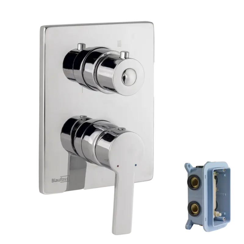 Must-Have Blaufoss Smartbox Mischer-Duscharmatur: Unterputz, für 2 Verbraucher, Chrom glänzend, Einbauelement inklusive