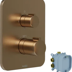 Blaufoss Smartbox Softline Thermostat-Duscharmatur: Unterputz, für 2 Verbraucher, Brushed Rosegold, Einbauelement inklusive Sofort Bestellen