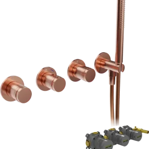 Blaufoss Pavilion Thermostat-Duscharmatur: Unterputz, Brushed Rosegold, Einbauelement inklusive Günstig