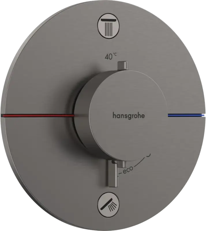 Billig Hansgrohe Showerselect Comfort S Unterputz-Duschthermostat 2 Verbraucher Brushed Black Chrome