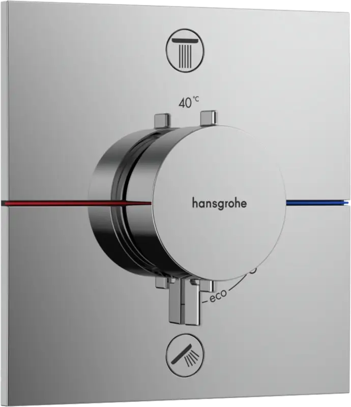 Abverkauf Hansgrohe Showerselect Comfort E Thermostat-Duscharmatur: Unterputz, für 2 Verbraucher, Chrom glänzend