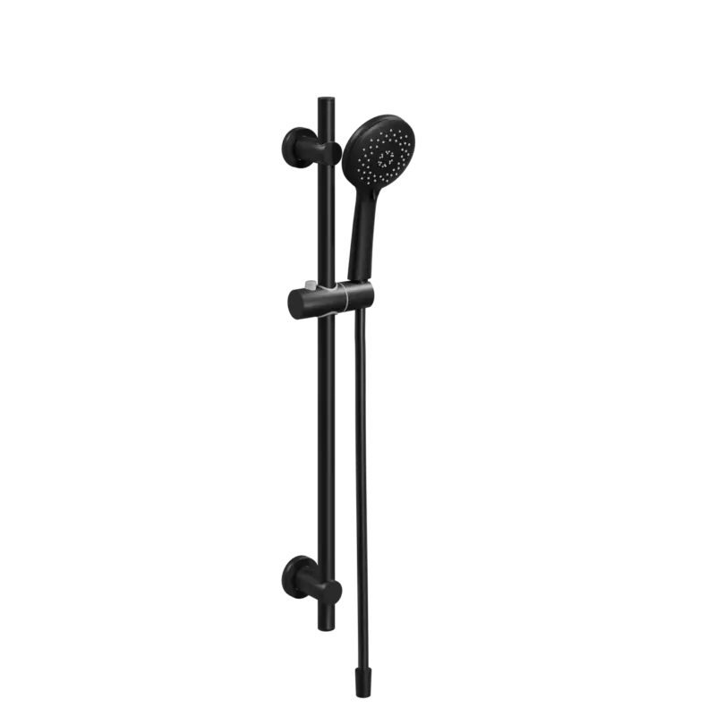 Blaufoss Bodan Duschstange 70 cm mit Brausekopf 11 cm, 3 Strahlarten, Schwarz matt Sonderaktion