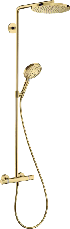 Aktuell Hansgrohe Raindance Select S240 Duschsystem mit Thermostat-Armatur Polished Gold Optic