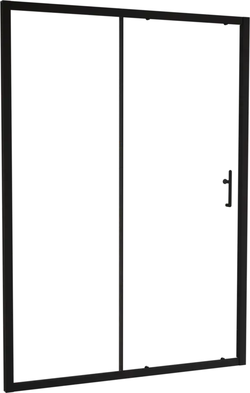 Linie Cadiz Dusche Schiebetür 140 cm x 190 cm Klarglas matt Schwarz profil Finale Aktion