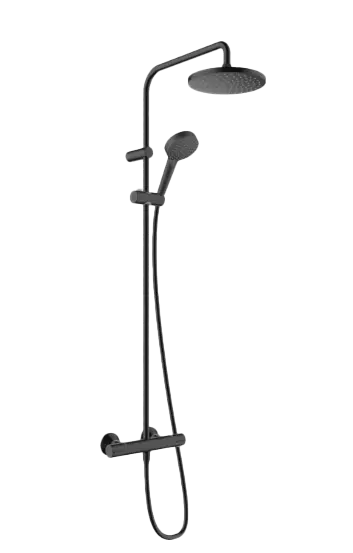 Top-Preis Hansgrohe Vernis Blend Duschsystem mit Thermostat-Armatur Schwarz Matt