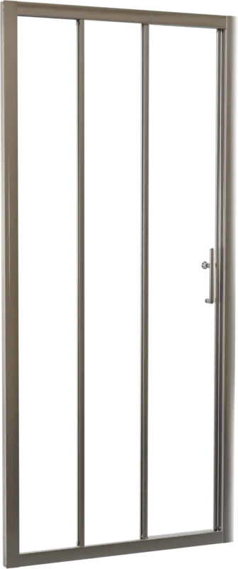 Jetzt Kaufen Linie Cadiz dreiteilige Dusche Schiebetür 90 cm x 190 cm Klarglas Brushed Chrome Profil