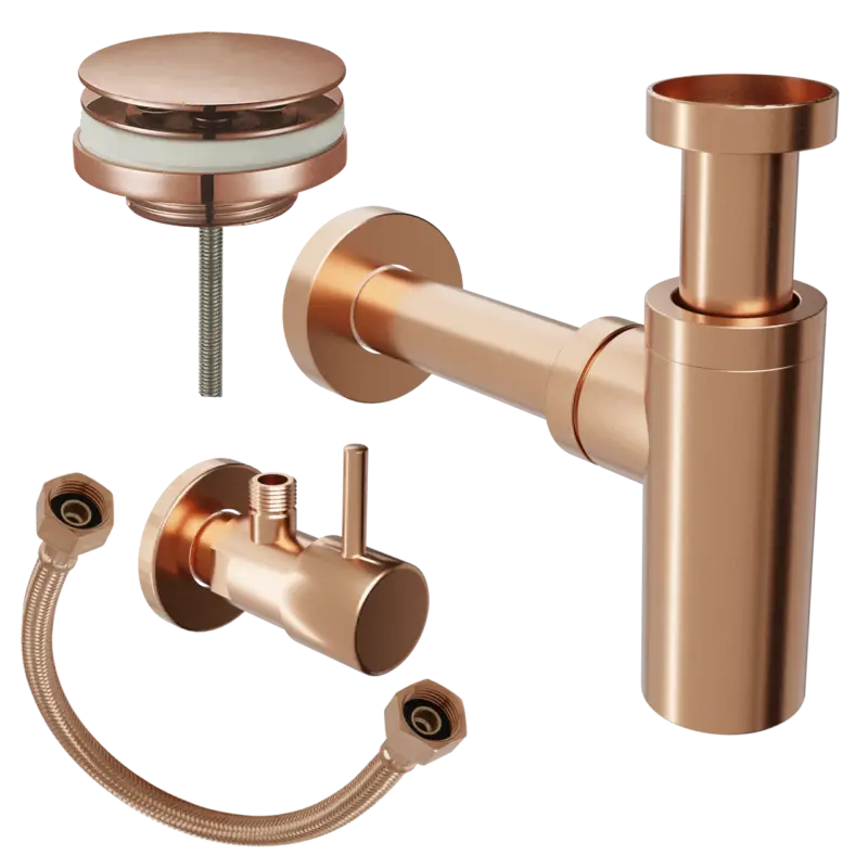 Santeg Montageset für Handwaschbecken Brushed Rosegold Garantierte Lieferung