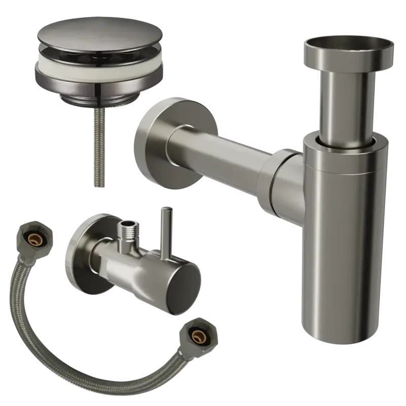 Santeg Montageset für Handwaschbecken Brushed GunMetal Meistverkauft