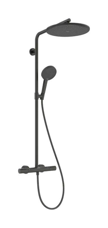 Bestseller Hansgrohe Raindance Alive S Puro Showerpipe Duschsystem 300 1jet mit Ecostat Element Thermostat, Brushed Black Chrome