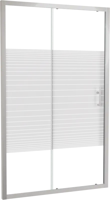 Neu SanyOne Anton Dusche Schiebetür 120 cm x 190 cm Gestreift Glas glänzend Weiß Profil