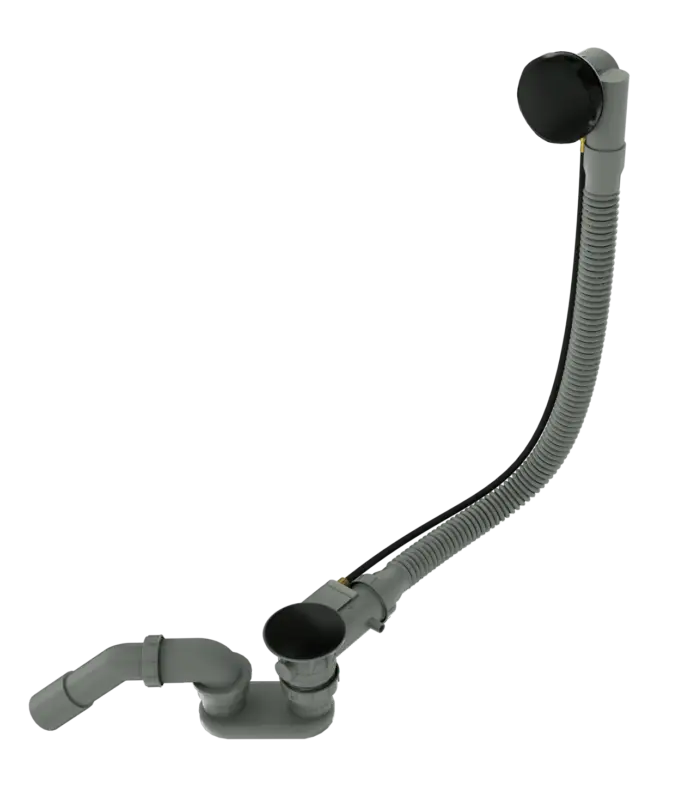Zertifiziert Santeg Unibath Badewannen-Ablauf mit Überlauf, schwarz matt, 70 cm