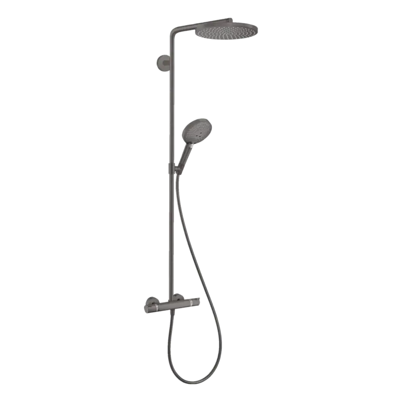 Bestseller Hansgrohe Raindance S240 Regendusche Duschsystem mit Thermostatbatterie: Wandmontage, Brushed Black Chrome