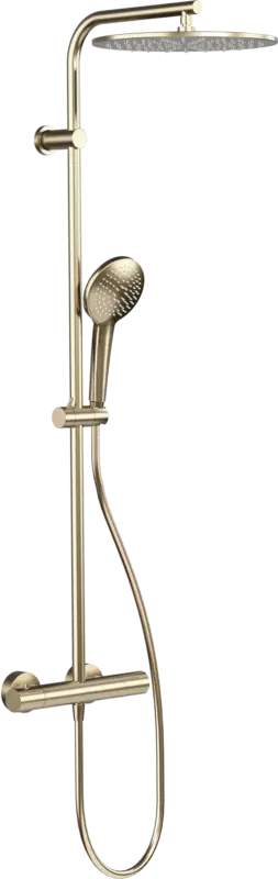 Blaufoss Round 300 Duschsystem: Brushed Champagne Gold Preisknaller