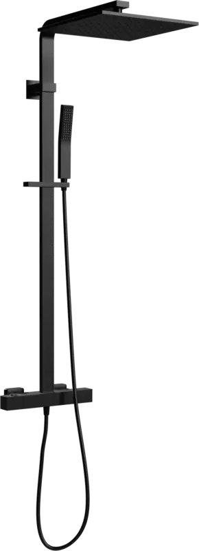 Preisreduziert Blaufoss Square 300 Duschsystem: Schwarz Matt