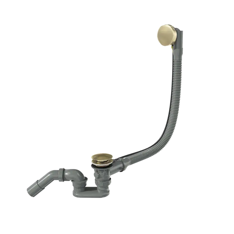 Santeg Unibath Flat Badewannen-Ablauf mit Überlauf, Champagne Gold gebürstet, 70 cm Zertifiziert
