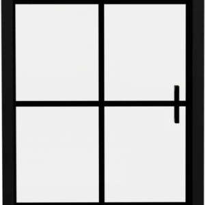 Top-Angebot Luca Varess Vidor Duschtür: Drehtür, 90 x 190 cm, Square Glas, Schwarzes Profil, matt