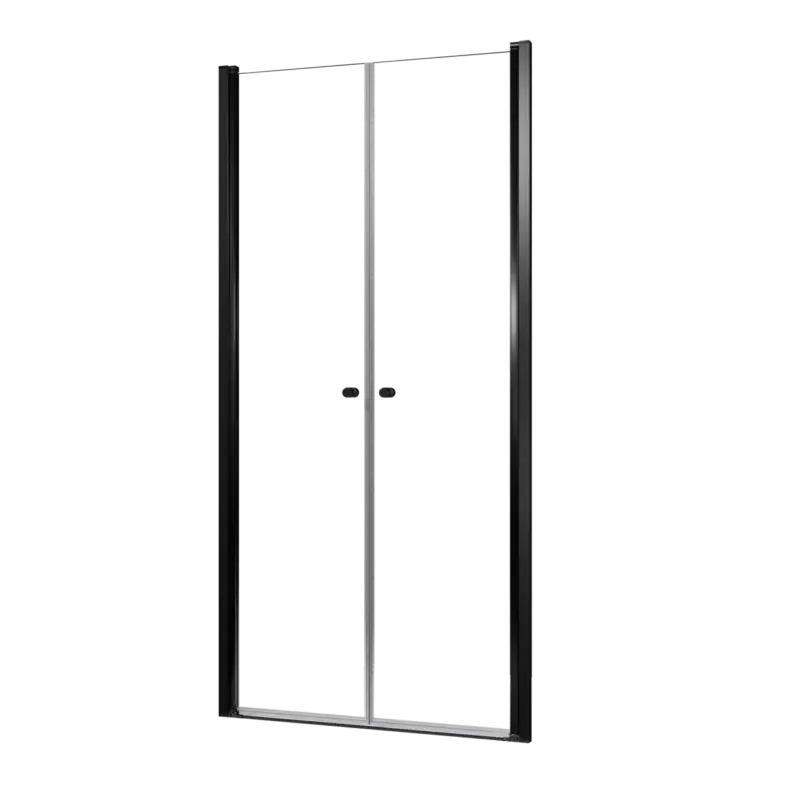 Super-Preis Luca Varess Kuresa Dusche Pendeltür, 100 x 200 cm, Klarglas, Schwarzes Profil, matt