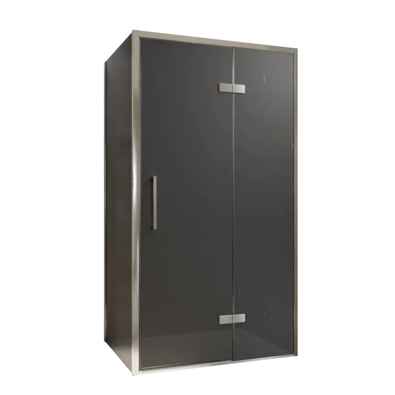 Balmani Senses Design Eckdusche: Drehtür (Rechts) mit fixierte Seitenwand, 100 x 100 cm, Rauchglas, Profil Chrom Sofort Bestellen