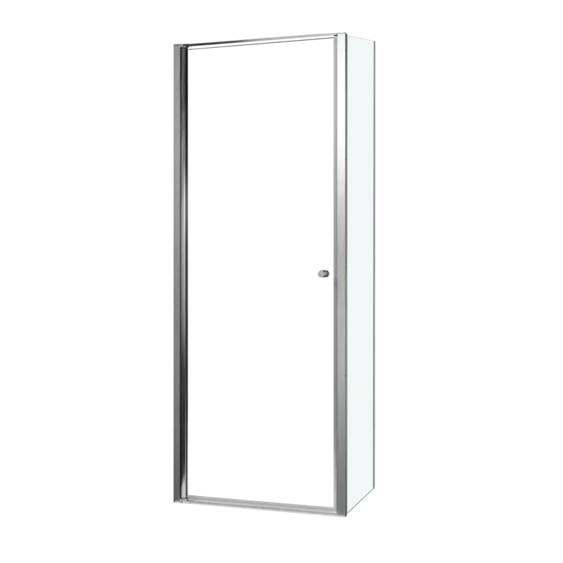 Direktkauf Luca Varess Kuresa Eckdusche: Drehtür, fixierte Seitenwand, 80 x 80 x 200 cm, Klarglas, Profil Schwarz matt