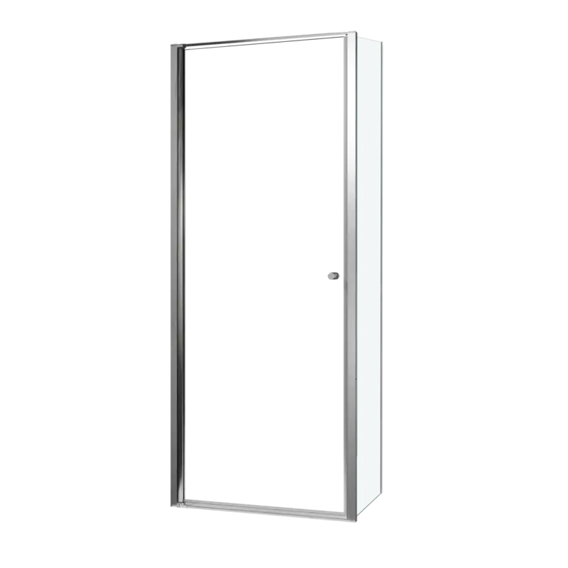 Billig Luca Varess Kuresa Eckdusche: Drehtür, fixierte Seitenwand, 85 x 80 x 200 cm, Klarglas, Profil Schwarz matt