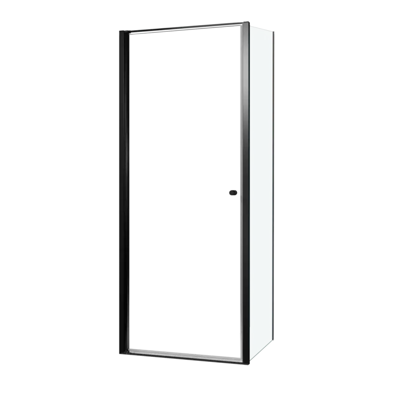 Direkt Vom Hersteller Luca Varess Kuresa Eckdusche: Drehtür, fixierte Seitenwand, 85 x 90 x 200 cm, Klarglas, Profil Schwarz matt