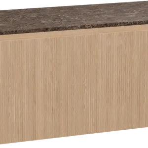 Balmani Fila by Mitra hängendes Möbelstück Set: 120 x 55 cm, Naturbelassene Eiche, mit Stretto Einzel- oder Doppel Waschtischplatte, Marmor, Dark Emperador, Vertikale symmetrische gerade Rippe Sofort Bestellen
