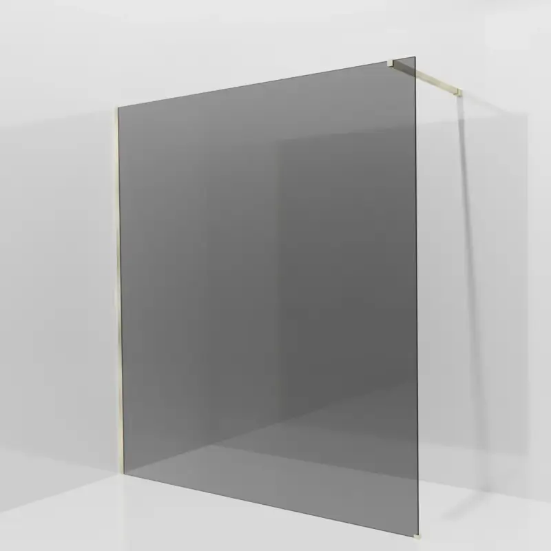 Balmani Modular Walk-In Dusche: 180 x 200 cm, Rauchglas, inklusive Coating, Profil Brushed Champagne Gold Sonderaktion
