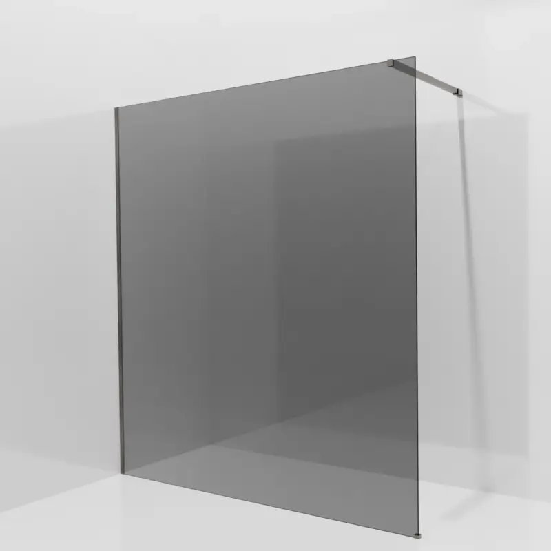Neuheit Balmani Modular Walk-In Dusche: 180 x 200 cm, Rauchglas, inklusive Coating, Profil Brushed GunMetal