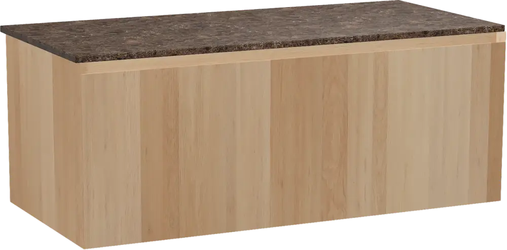 Preiswert Balmani Idra by Mitra hängendes Möbelstück Set: 120 x 55 cm, Naturbelassene Eiche, mit Stretto Einzel- oder Doppel Waschtischplatte, Marmor Dark Emperador