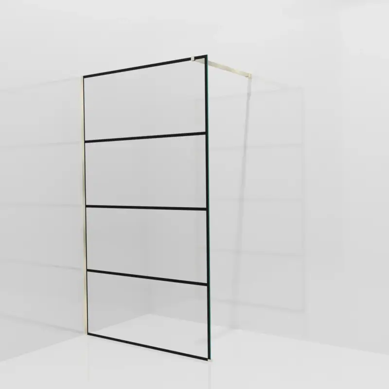 Angebot Balmani Modular Walk-In Dusche: 120 x 200 cm, Lined, inklusive Coating, Profil Brushed Champagne Gold