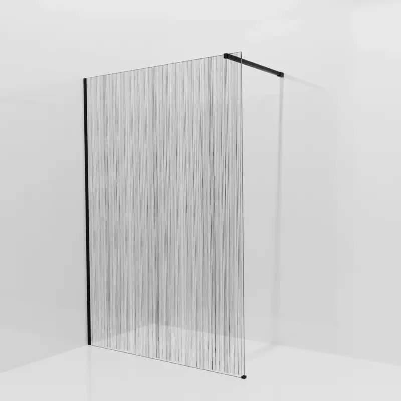 Zertifiziert Balmani Modular Walk-In Dusche: 140 x 200 cm, Mikado, inklusive Coating, Profil Schwarz matt