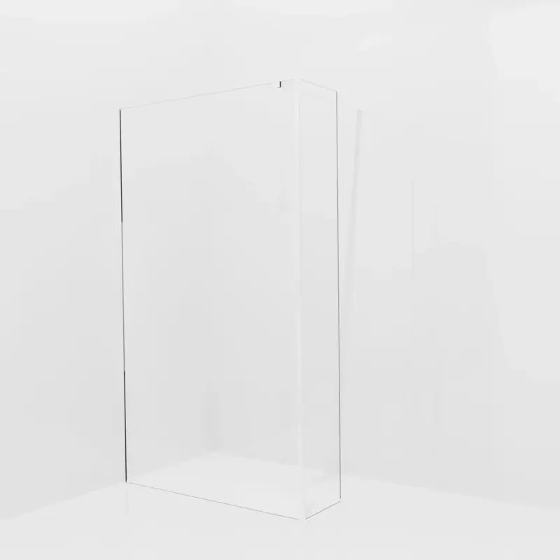 Angebot Balmani Modular Walk-In Dusche mit fester Seitenwand: 120 x 200 cm, Klarglas mit mattiertem Streifen, inklusive Coating, Profil Chrom glänzend
