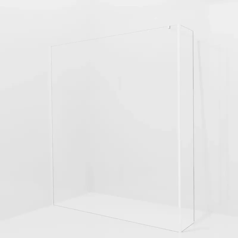 Balmani Modular Walk-In Dusche mit fester Seitenwand: 180 x 200 cm, Klarglas mit mattiertem Streifen, inklusive Coating, Profil Weiß matt Wochenendangebot