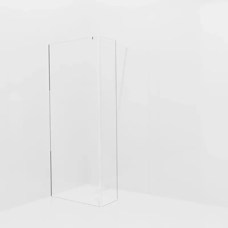 Balmani Modular Walk-In Dusche mit fester Seitenwand: 90 x 200 cm, Klarglas mit mattiertem Streifen, inklusive Coating, Profil Chrom glänzend Saisonangebot