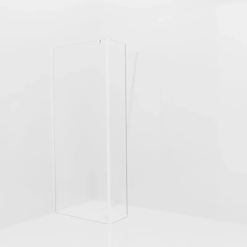 Balmani Modular Walk-In Dusche mit fester Seitenwand: 90 x 200 cm, Klarglas mit mattiertem Streifen, inklusive Coating, Profil Weiß matt Markenprodukt