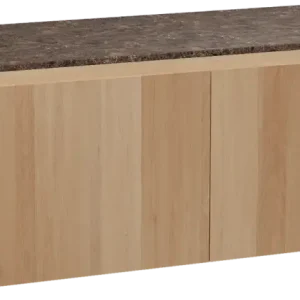 Abverkauf Balmani Idra by Mitra hängendes Möbelstück Set: 150 x 55 cm, Naturbelassene Eiche, mit Stretto Einzel- oder Doppel Waschtischplatte, Marmor Dark Emperador