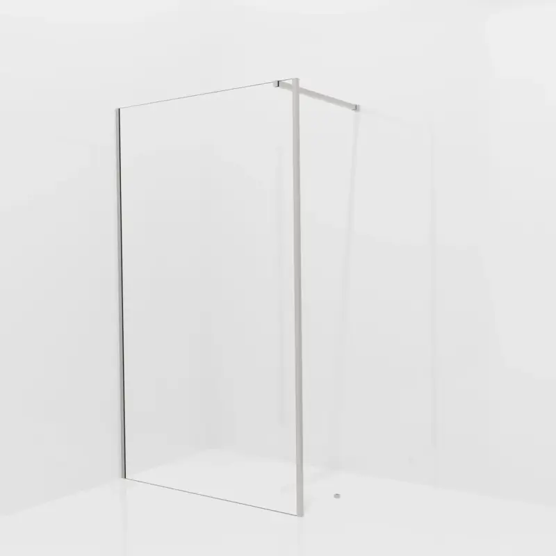 Top-Preis Balmani Modular Walk-In Dusche mit fester Seitenwand: 120 x 200 cm, Klarglas, inklusive Coating, Profil Brushed Inox