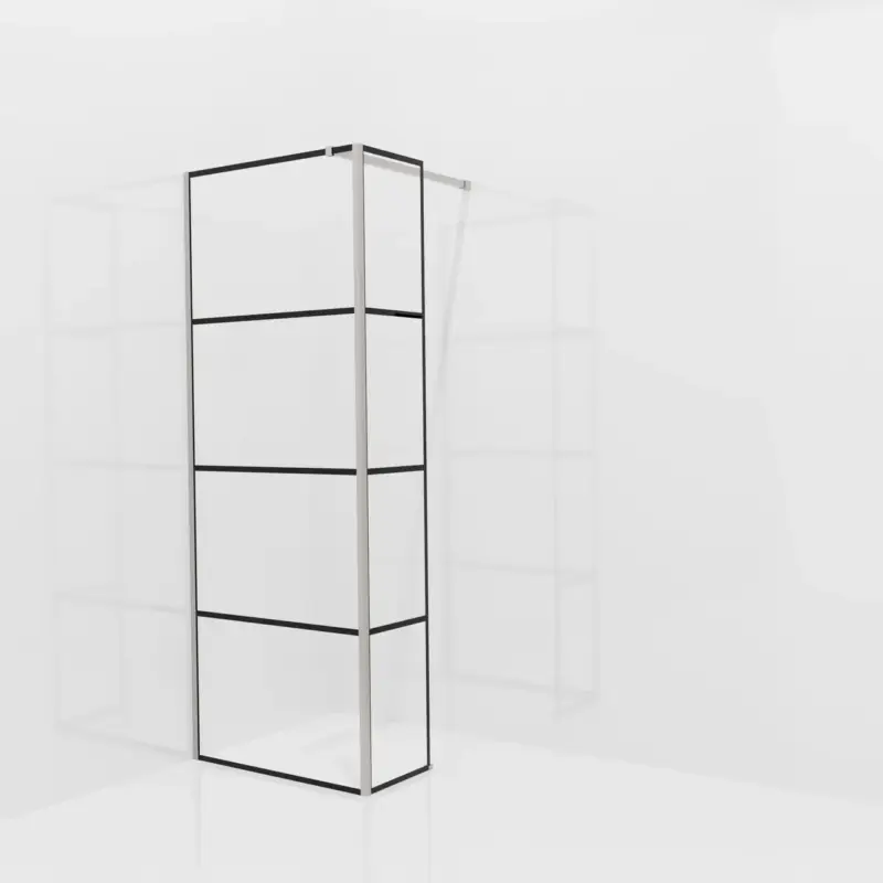 Preiswert Balmani Modular Walk-In Dusche mit fester Seitenwand: 80 x 200 cm, Lined, inklusive Coating, Profil Brushed Inox