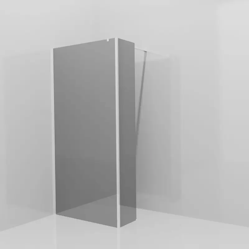 Angebot Balmani Modular Walk-In Dusche mit fester Seitenwand: 100 x 200 cm, Reflex-Spiegelglas, inklusive Coating, Profil Chrom glänzend