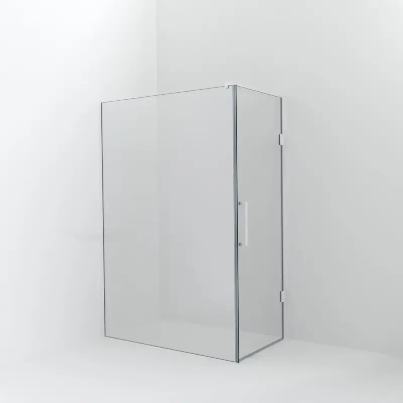 Aktuell Balmani Modular Walk-In Dusche mit Tür: 140 x 200 cm mit Tür 80 cm, Klarglas, Profil Weiß matt