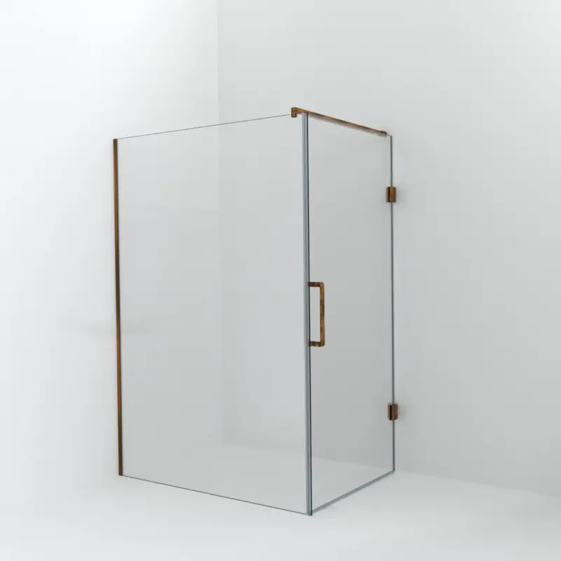 Zertifiziert Balmani Modular Walk-In Dusche mit Tür: 140 x 200 cm mit Tür 100 cm, Klarglas, Profil Brushed Rosegold
