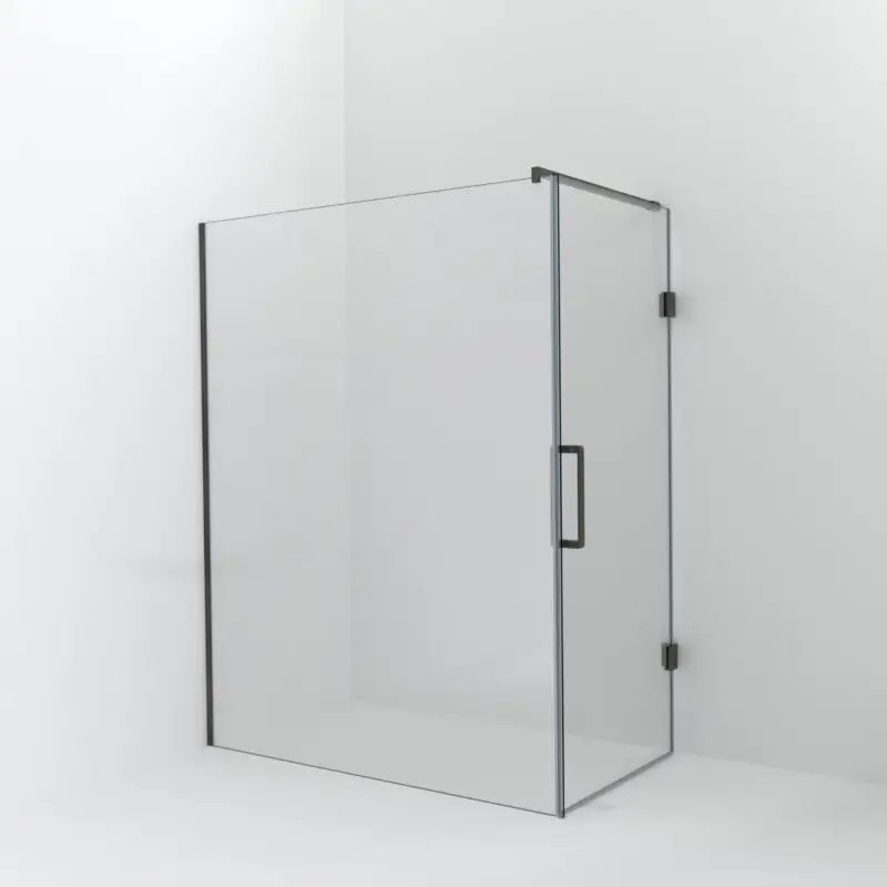 Sichere Zahlung Balmani Modular Walk-In Dusche mit Tür: 160 x 200 cm mit Tür 90 cm, Klarglas, Profil Brushed GunMetal