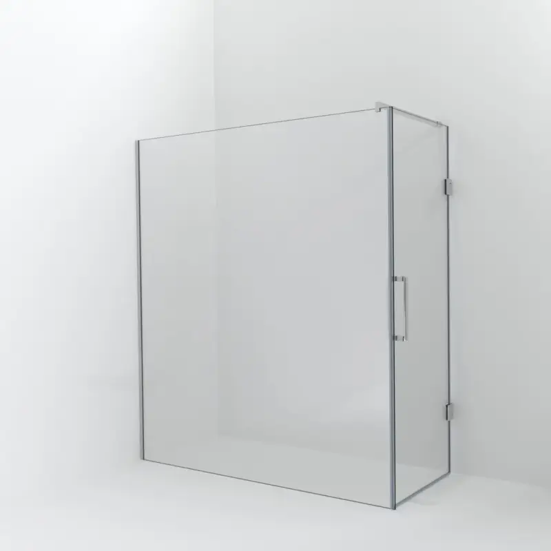 Balmani Modular Walk-In Dusche mit Tür: 180 x 200 cm mit Tür 80 cm, Klarglas, Profil Chrom glänzend Top-Angebot