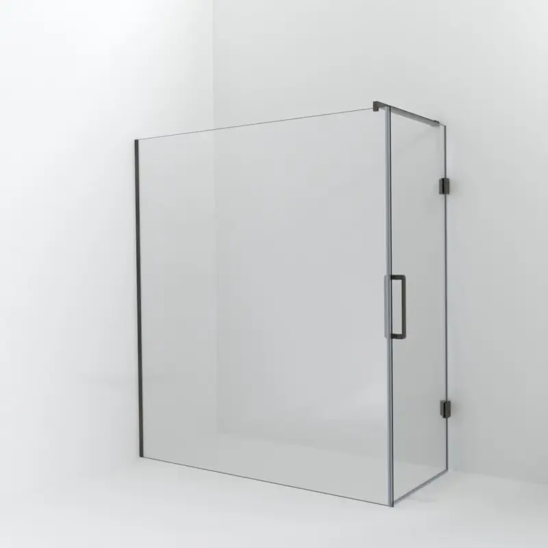 Angebot Balmani Modular Walk-In Dusche mit Tür: 180 x 200 cm mit Tür 80 cm, Klarglas, Profil Brushed GunMetal