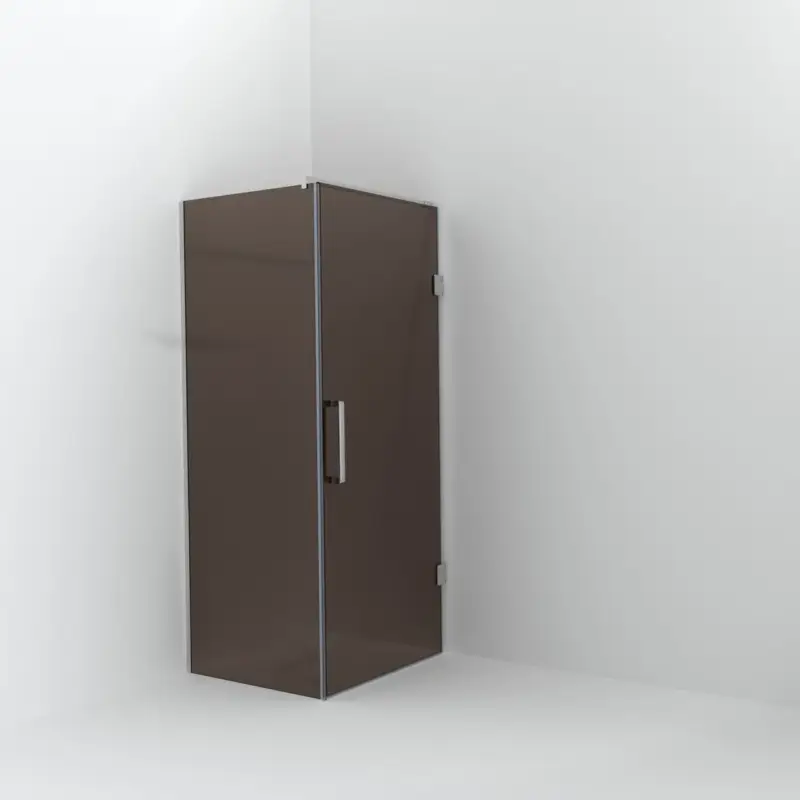 Neu Balmani Modular Walk-In Dusche mit Tür: 80 x 200 cm mit Tür 90 cm, Bronze Glas, Profil Chrom glänzend