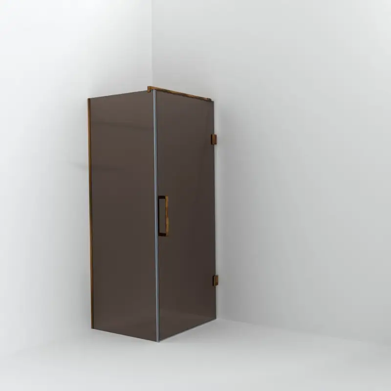 Balmani Modular Walk-In Dusche mit Tür: 80 x 200 cm mit Tür 90 cm, Bronze Glas, Profil Brushed Rosegold Must-Have